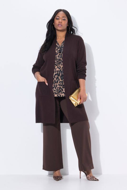 Cardigan coupe ouverte et longue, en maille fine et douce