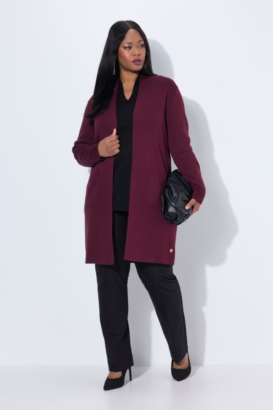 Cardigan coupe ouverte et longue, en maille fine et douce