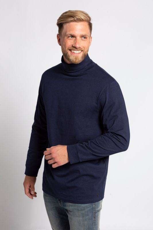 T-shirt à col roulé JP 1880, collection Basic, tissu jersey et manches longues - jusqu'au 7 XL