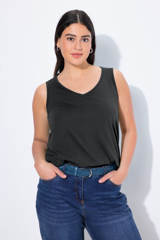 Débardeur coupe Classic Fit, bretelles larges et décolleté en V