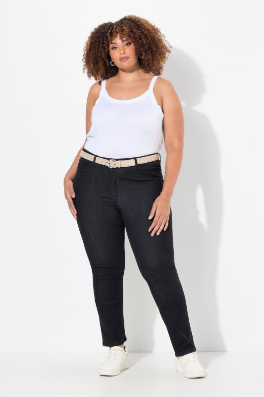 Jean Sammy avec ceinture confortable, coupe Slim Fit, 5 poches