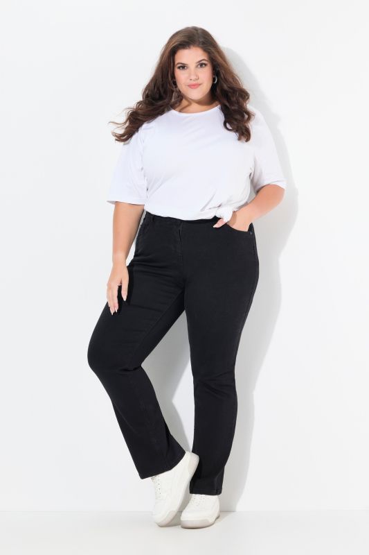 Jean Mandy coupe droite 5 poches, taille confortable et tissu stretch