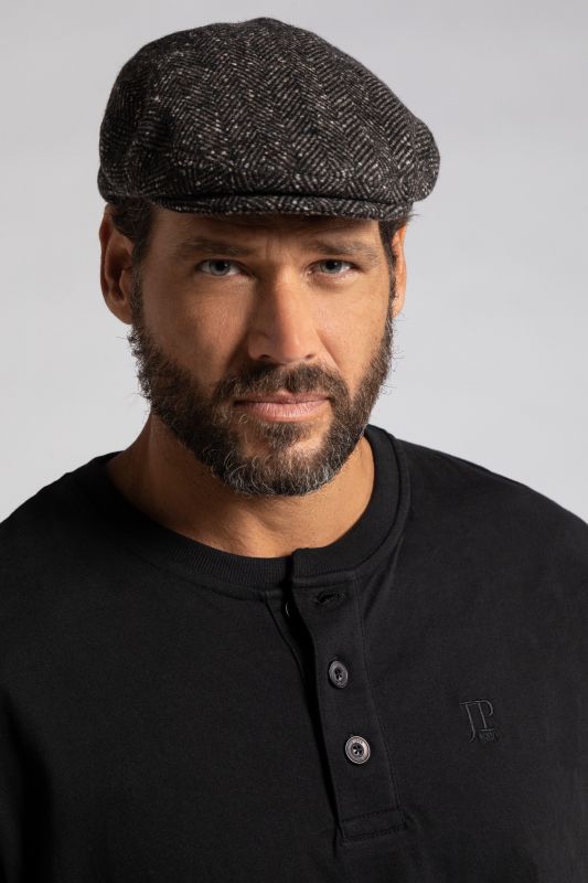 Casquette en mélange de laine à motif chevrons