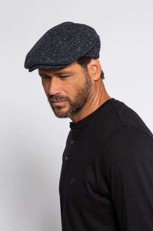 Casquette en mélange de laine à motif chevrons