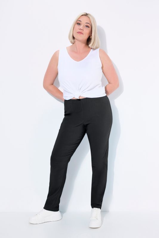 Pantalon en tissu bengaline stretch, coupe Sienna jambe étroite, taille élastique