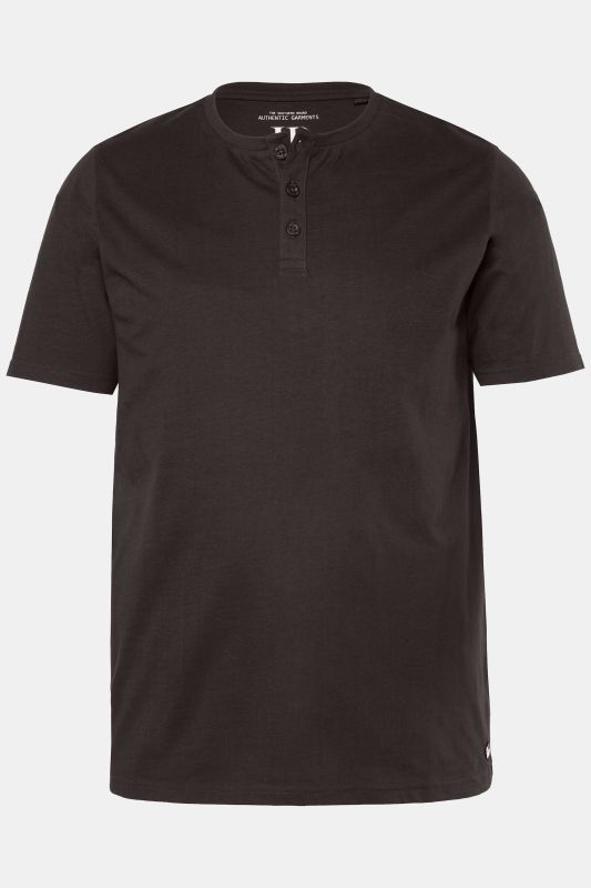 T-shirt Henley, collection Basic. Manches courtes et patte de boutonnage