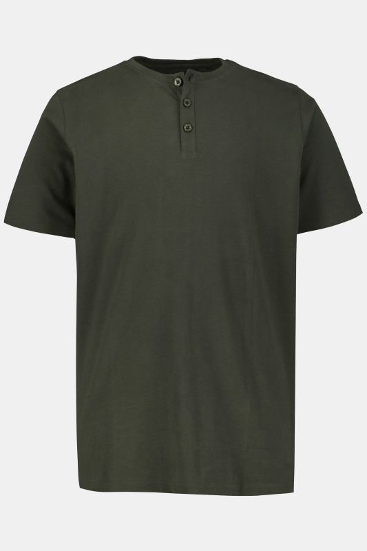 T-shirt Henley, collection Basic. Manches courtes et patte de boutonnage