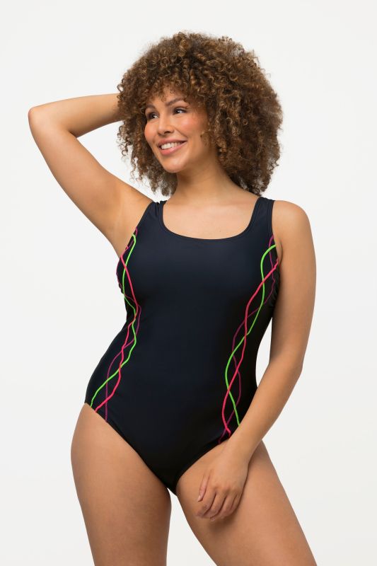 Maillot de bain sans bonnets souples, bande sous la poitrine et passepoils