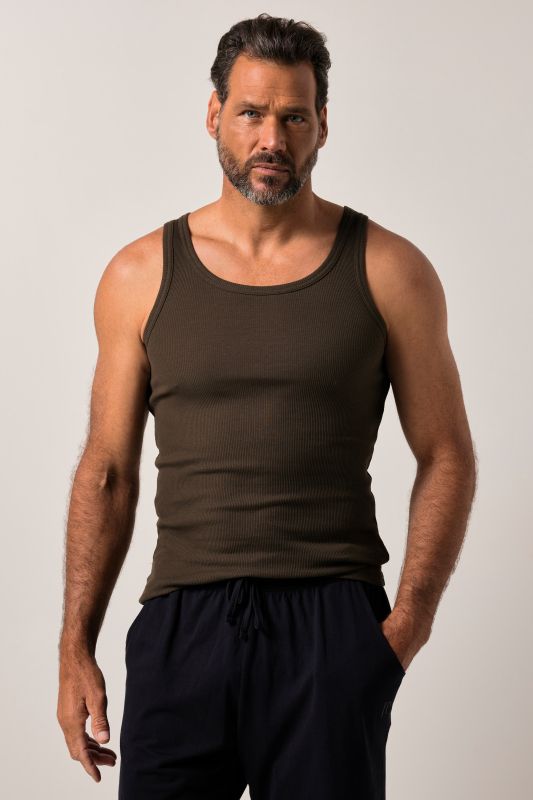Débardeur/maillot de corps JP 1880, maille côtelée, sans manches - jusqu'au 8 XL