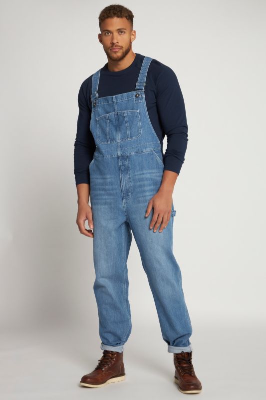 Salopette en jean, collection Workwear, nombreuses poches et empiècements élastiques - coupe Relaxed Fit