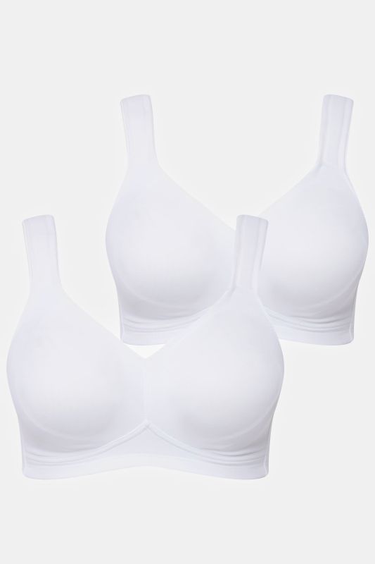 Lot de 2 soutiens-gorge en microfibre, sans armatures, bonnets moulés