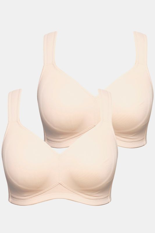 Lot de 2 soutiens-gorge en microfibre, sans armatures, bonnets moulés