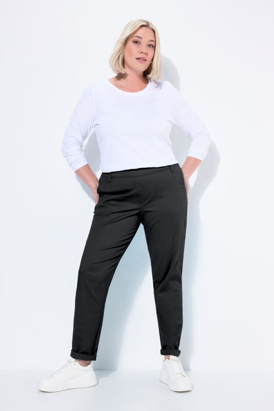 Chino Rena. Jambe carotte. Taille partiellement élastique
