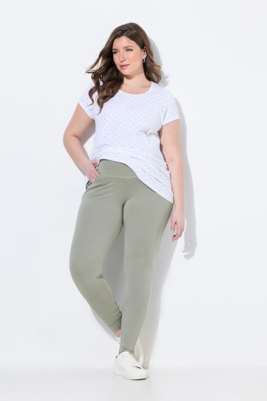 Legging Bellieva avec taille élastique large, coupe Skinny. Coton bio, GOTS