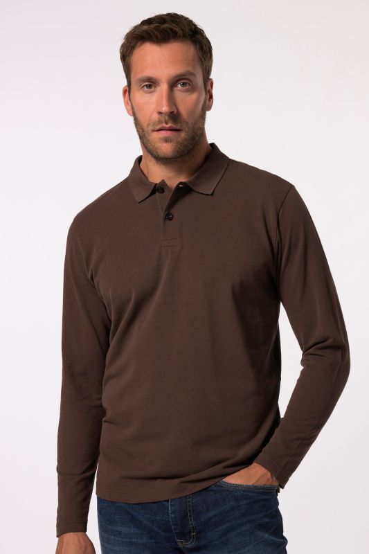 Polo JP 1880 en piqué, manches longues, collection Basic - jusqu'au 8 XL