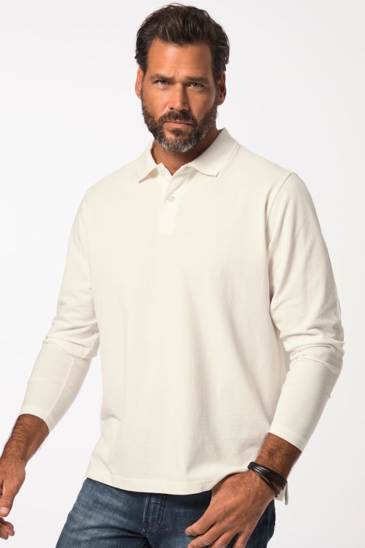 Polo JP 1880 en piqué, manches longues, collection Basic - jusqu'au 8 XL