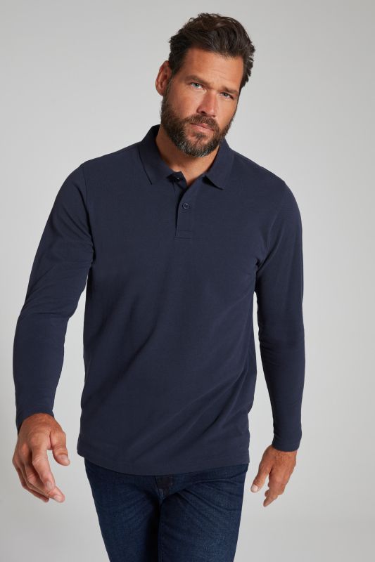 Polo JP 1880 en piqué, manches longues, collection Basic - jusqu'au 8 XL
