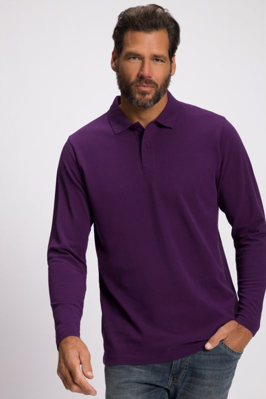 Polo JP 1880 en piqué, manches longues, collection Basic - jusqu'au 8 XL