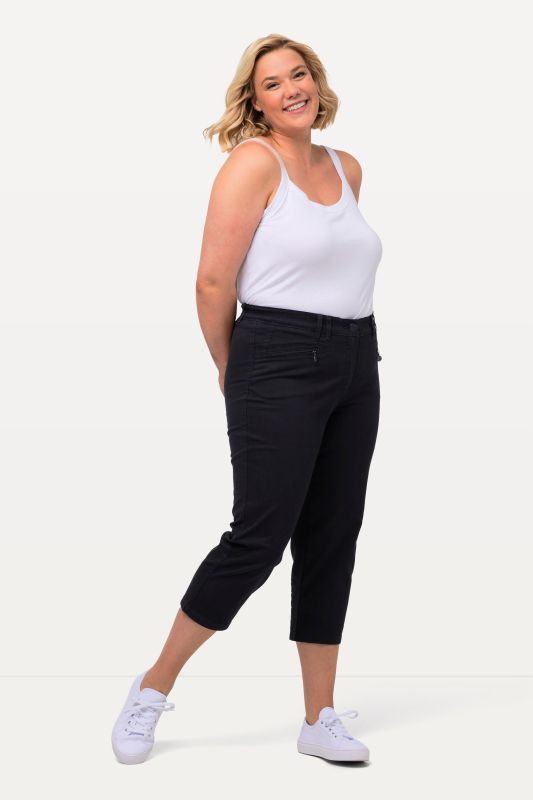 Pantalon Mony, longueur au mollet. Tissu stretch et poches zippées