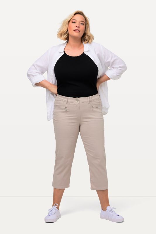 Pantalon Mony, longueur au mollet. Tissu stretch et poches zippées
