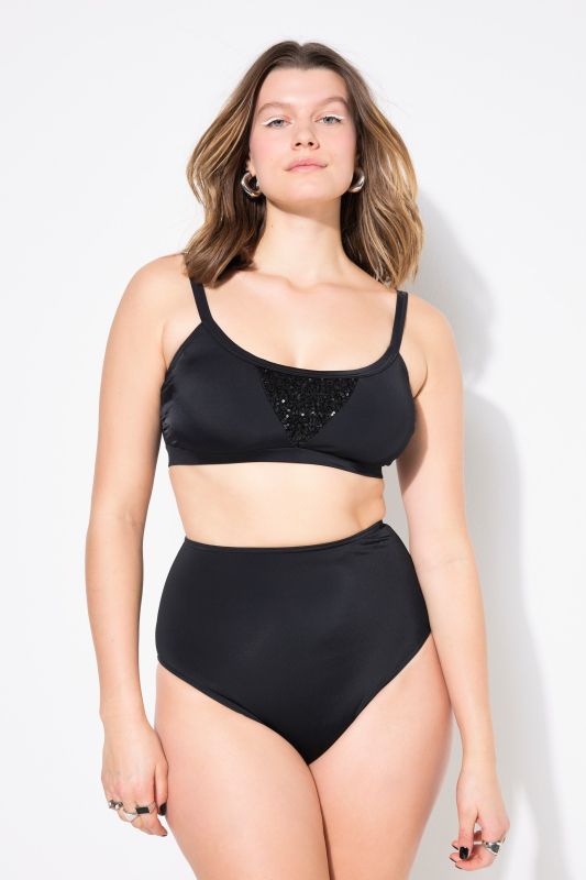 Bas de bikini, shorty (style bermuda gainant), taille haute