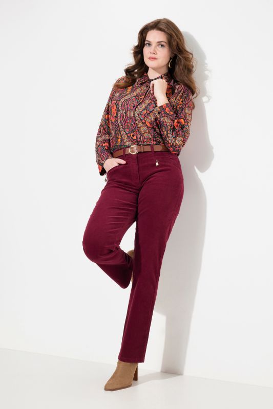 Pantalon en velours côtelé Mony, taille confortable, poches zippées
