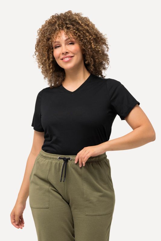 T-shirt technique antibactérien, décolleté en V et manches courtes