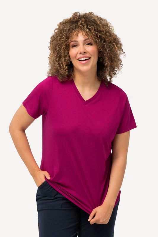 T-shirt technique antibactérien, décolleté en V et manches courtes