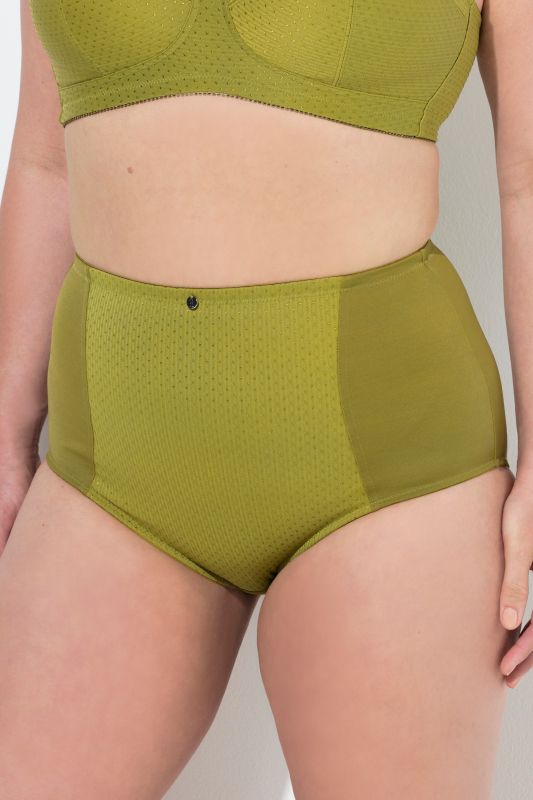 Culotte gainante, taille haute, empiècement jacquard