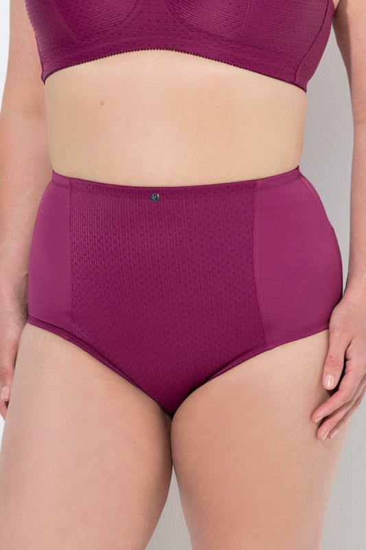Culotte gainante, taille haute, empiècement jacquard