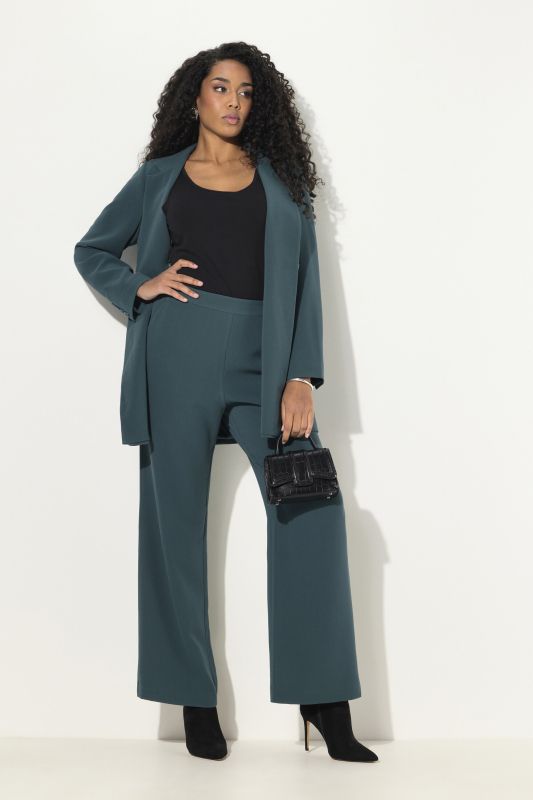 Pantalon de tailleur à jambe droite et large, taille élastique