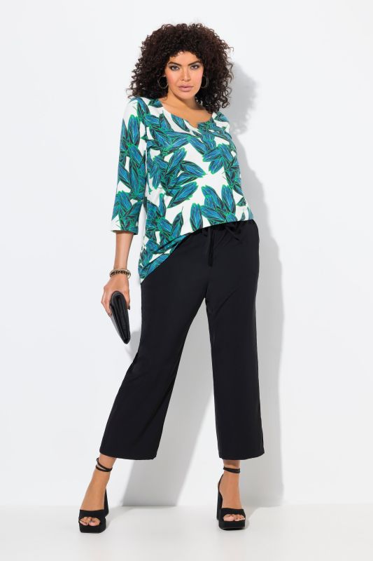 Pantalon 7/8 à pinces. Taille élastique