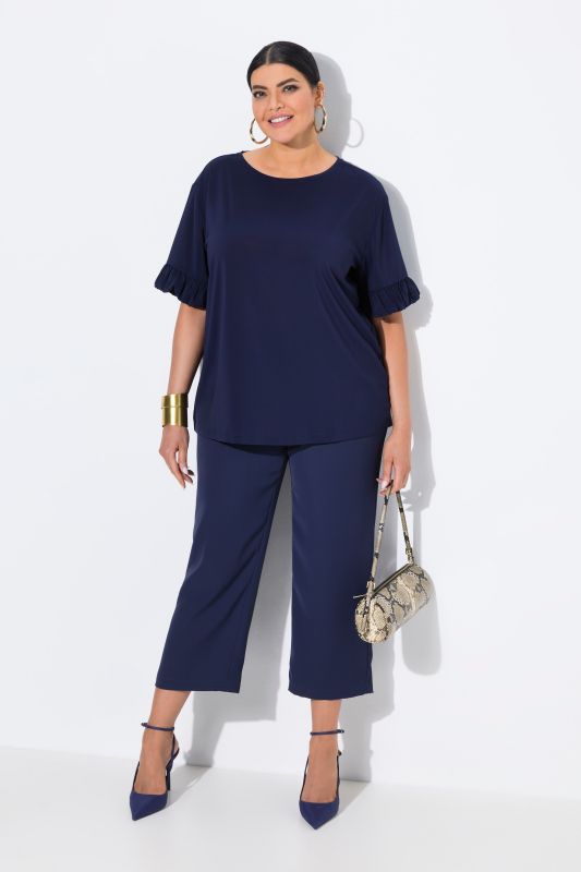 Pantalon 7/8 à pinces. Taille élastique