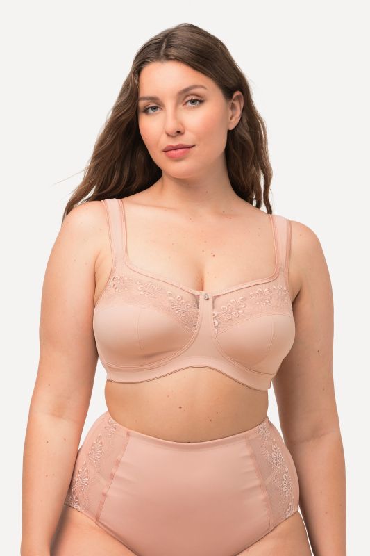 Soutien-gorge de maintien, sans armatures, avec broderies - bonnet C-D