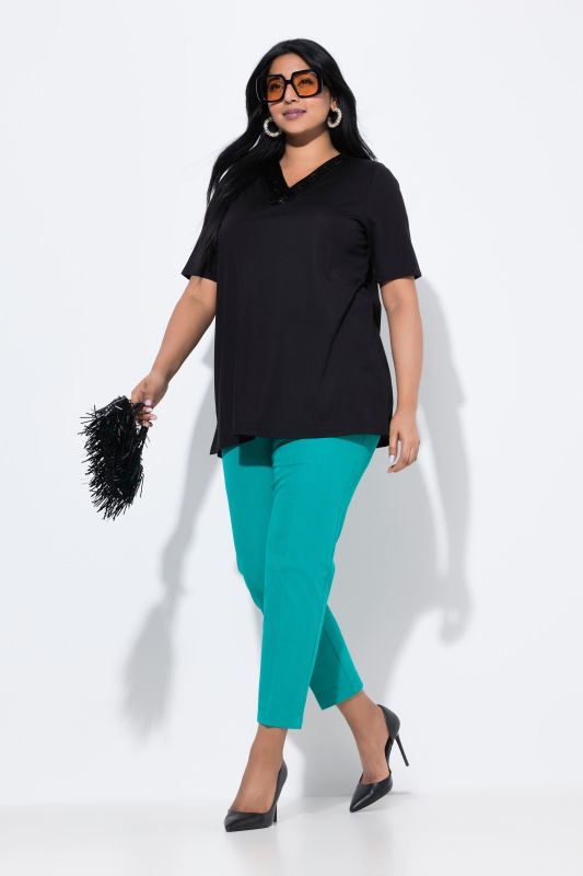 Pantalon 7/8 jambe étroite, taille élastique