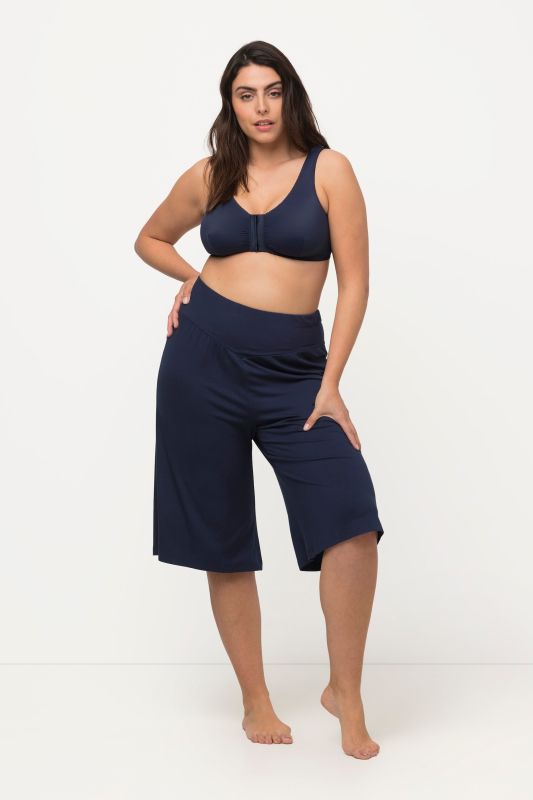 Bermuda jambe droite et large, taille élastique