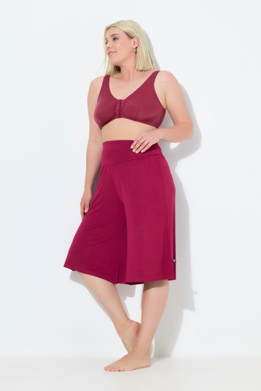 Bermuda jambe droite et large, taille élastique