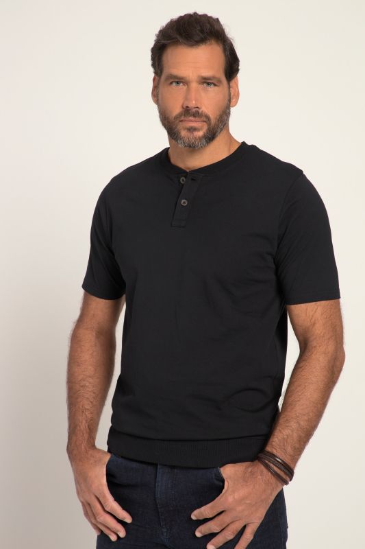 T-shirt Henley JP 1880, ventre confort, manches courtes et col rond - jusqu'au 8 XL