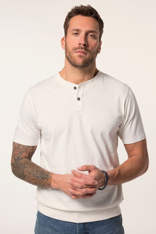 T-shirt Henley JP 1880, ventre confort, manches courtes et col rond - jusqu'au 8 XL