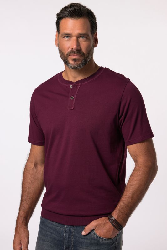 T-shirt Henley JP 1880, ventre confort, manches courtes et col rond - jusqu'au 8 XL