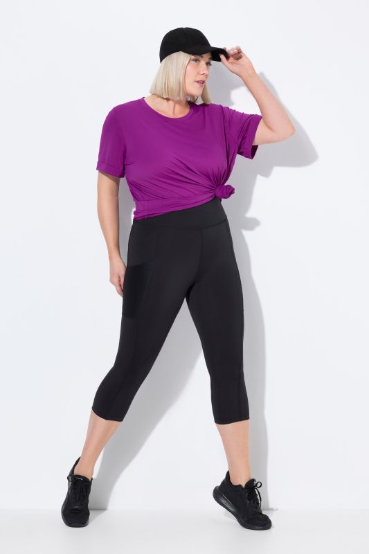 Legging 3/4 à taille haute. Longueur au mollet. Séchage rapide