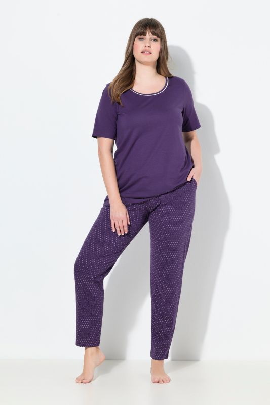 Pyjama deux pièces, pantalons à pois & T-shirt manches courtes