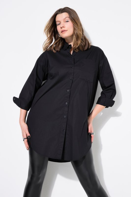 Chemisier oversized à patte de boutonnage et col de chemise