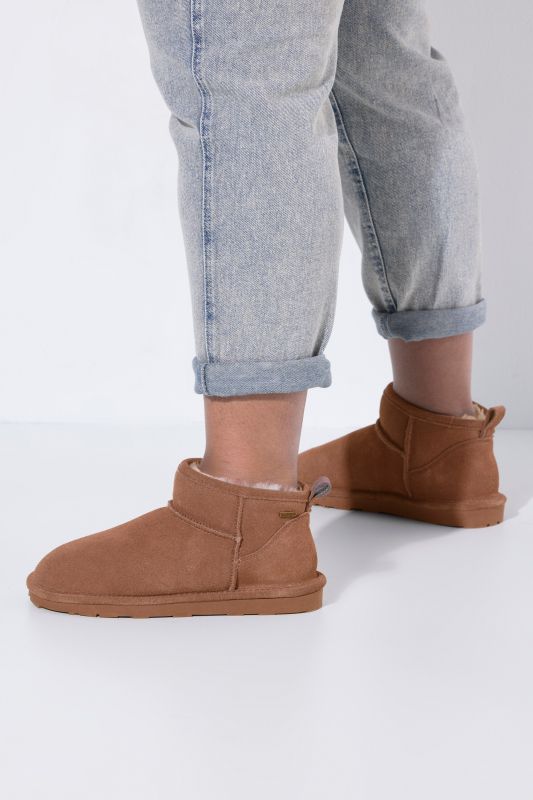 Boots en peau d'agneau Axelda, matière déperlante - largeur H
