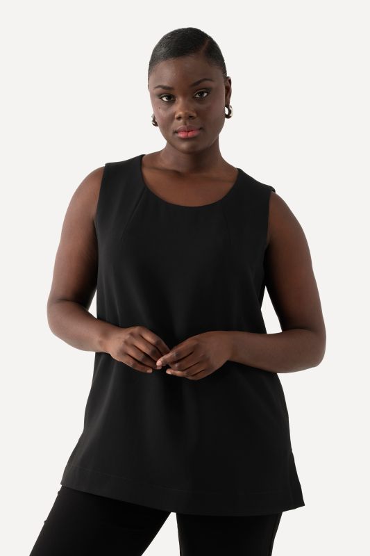 Haut sans manches en acétate, décolleté rond, coupe évasée