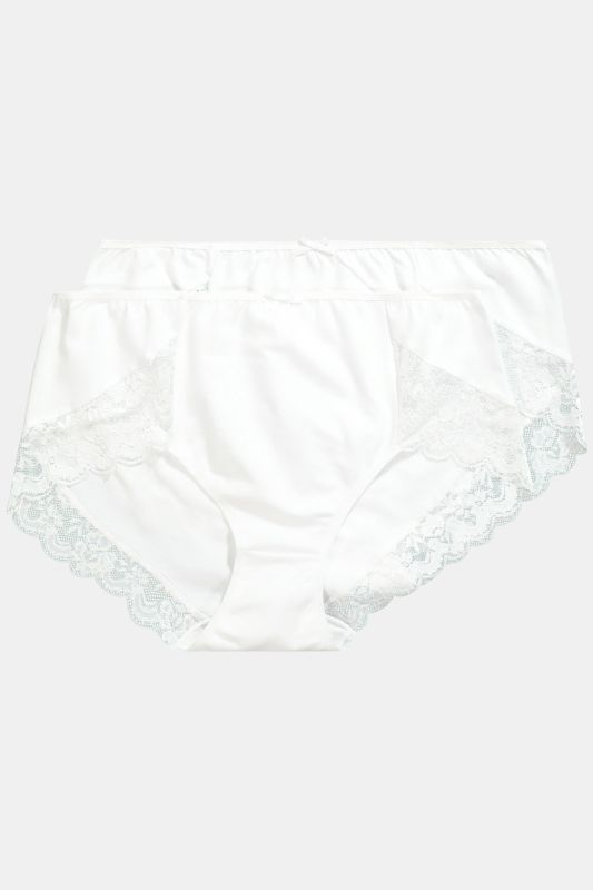 Culottes hautes avec dentelle, lot de 2
