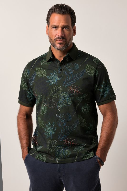 Polo JP1880 dans un imprimé intégral. Manches courtes et col polo. Jusqu'au 8XL.