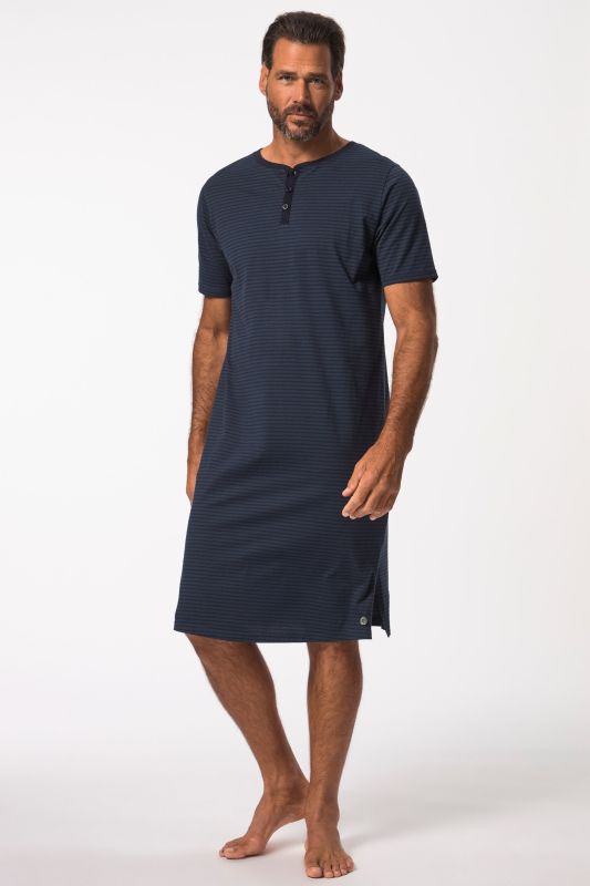 Chemise de nuit à rayures henley - jusqu'au 8 XL