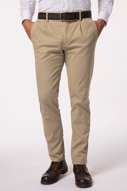 Pantalon chino FLEXNAMIC®, taille élastique et pinces, coupe Straight Fit tendance