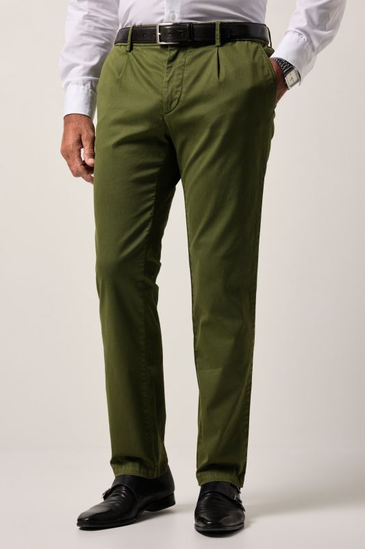 Pantalon chino FLEXNAMIC®, taille élastique et pinces, coupe Straight Fit tendance